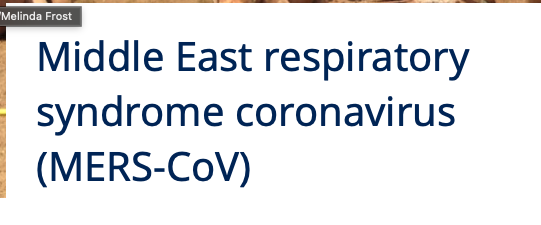 Middle East respiratory syndrome coronavirus (MERS-CoV)